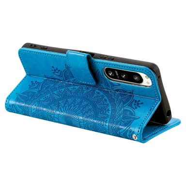 SKALO Sony Xperia 5 IV 5G Mandala lompakkokotelo - Sininen