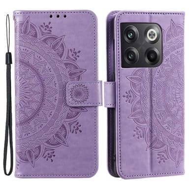 SKALO OnePlus 10T 5G Mandala lompakkokotelo - Violetti