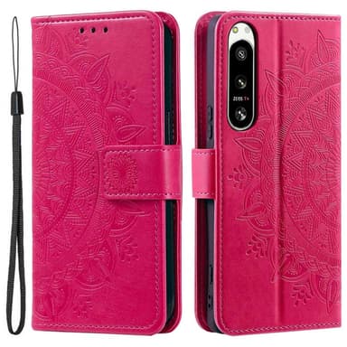 SKALO Sony Xperia 5 IV 5G Mandala lompakkokotelo - Cerise