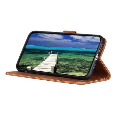 SKALO Sony Xperia 5 IV 5G KHAZNEH Lompakkokotelo PU-nahasta - Ruskea