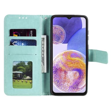SKALO Samsung A23 5G Mandala lompakkokotelo - Turkoosi