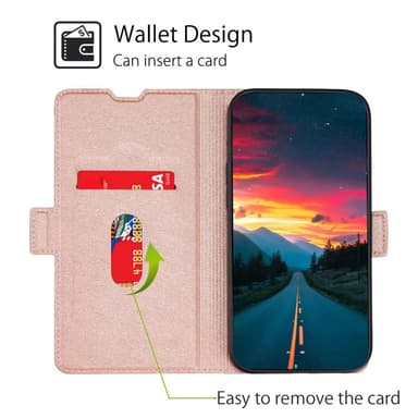 SKALO Asus Zenfone 9 5G Ultrathin Premium Wallet Case - Ruusukulta