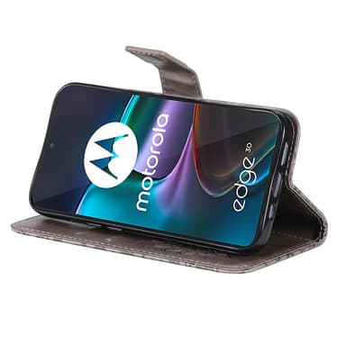 SKALO Motorola Edge 30 5G Mandala lompakkokotelo - Harmaa