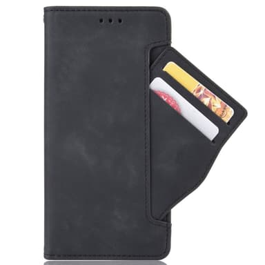 SKALO Motorola Moto G62 5G 6-lokeroa Lompakkokotelo - Musta