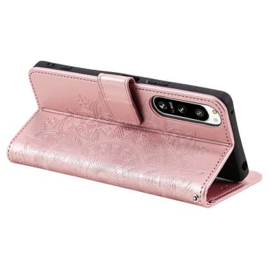 SKALO Sony Xperia 5 IV 5G Mandala lompakkokotelo - Ruusukulta