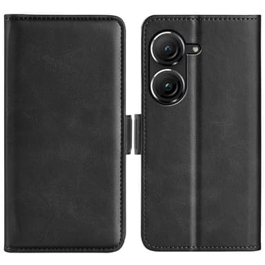 SKALO Asus Zenfone 9 5G Premium Wallet Lompakkokotelo - Musta
