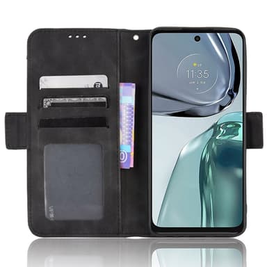 SKALO Motorola Moto G62 5G 6-lokeroa Lompakkokotelo - Musta