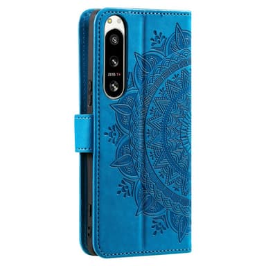 SKALO Sony Xperia 5 IV 5G Mandala lompakkokotelo - Sininen