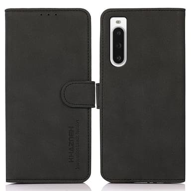 SKALO Sony Xperia 10 V KHAZNEH Lompakkokotelo PU-nahasta - Musta