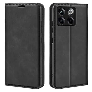 SKALO OnePlus 10T 5G Lompakkokotelo PU-nahkaa - Musta