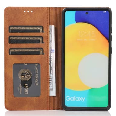 SKALO Samsung A23 5G Slim Premium Lompakkokotelo - Ruskea
