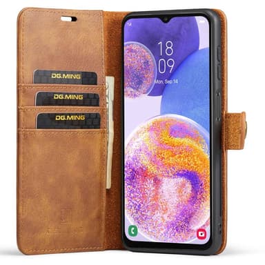 DG MING Samsung A23 5G 2-in-1 magneetti lompakkokotelo - Ruskea