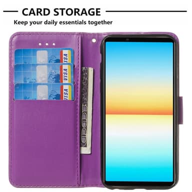 SKALO Sony Xperia 10 V Lompakkokotelo PU-nahkaa - Violetti