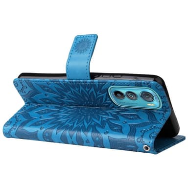 SKALO Motorola Edge 30 5G Mandala lompakkokotelo - Sininen