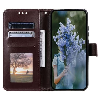 SKALO Sony Xperia 5 IV 5G Mandala lompakkokotelo - Ruskea