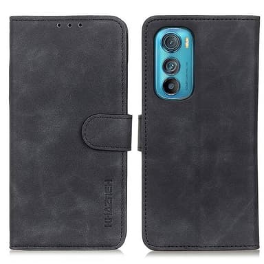 SKALO Motorola Edge 30 5G KHAZNEH Lompakkokotelo PU-nahasta - Musta