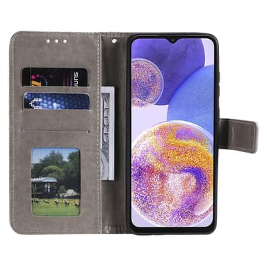 SKALO Samsung A23 5G Mandala lompakkokotelo - Harmaa