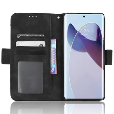 SKALO Motorola Edge 30 Ultra 5G 6-lokeroa Lompakkokotelo - Musta