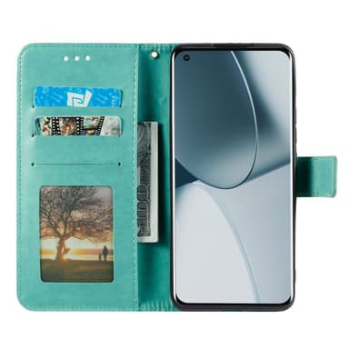 SKALO OnePlus 10T 5G Mandala lompakkokotelo - Turkoosi