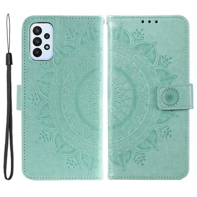 SKALO Samsung A23 5G Mandala lompakkokotelo - Turkoosi