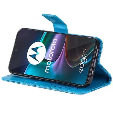 SKALO Motorola Edge 30 5G Mandala lompakkokotelo - Sininen