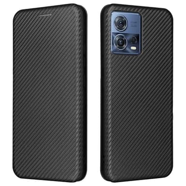 SKALO Motorola Edge 30 Fusion 5G Carbon Fiber Lompakkokotelo - Musta