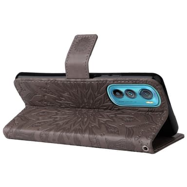 SKALO Motorola Edge 30 5G Mandala lompakkokotelo - Harmaa