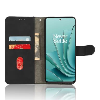 SKALO OnePlus Nord 3 5G / Ace 2V Matt PU Nahka lompakkokotelo - Musta
