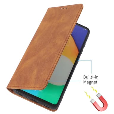 SKALO Samsung A23 5G Slim Premium Lompakkokotelo - Ruskea