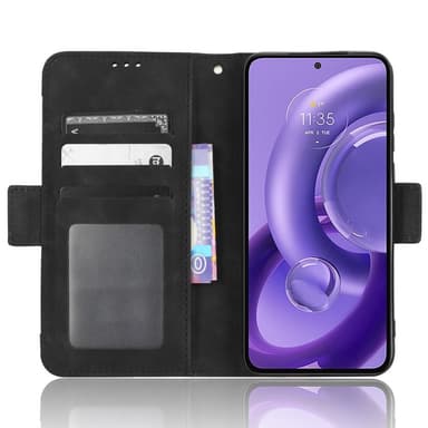SKALO Motorola Edge 30 Neo 5G 6-lokeroa Lompakkokotelo - Musta