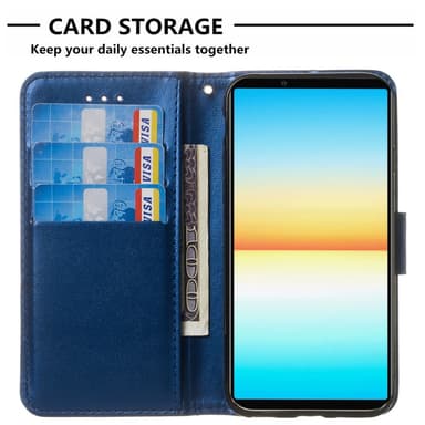 SKALO Sony Xperia 1 V Lompakkokotelo PU-nahkaa - Sininen