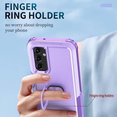 SKALO Samsung A54 5G Armor Hybridi metallirengas kuori - Violetti
