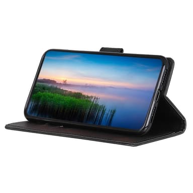 SKALO OnePlus 10T 5G Lompakkokotelo PU-nahkaa - Musta