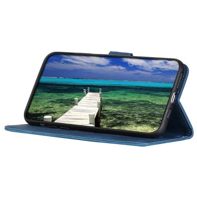 SKALO Motorola Edge 30 5G KHAZNEH Lompakkokotelo PU-nahasta - Sininen