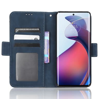 SKALO Motorola Edge 30 Fusion 5G 6-lokeroa Lompakkokotelo - Sininen