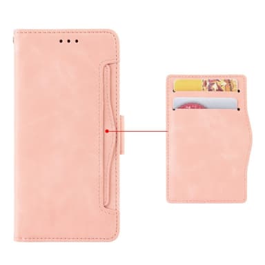 SKALO Sony Xperia 10 V 6-lokeroa Lompakkokotelo - Pinkki