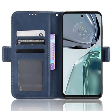 SKALO Motorola Moto G62 5G 6-lokeroa Lompakkokotelo - Sininen