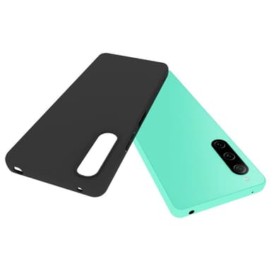 SKALO Sony Xperia 10 V Mattamusta erittäin ohut TPU-suojakuori