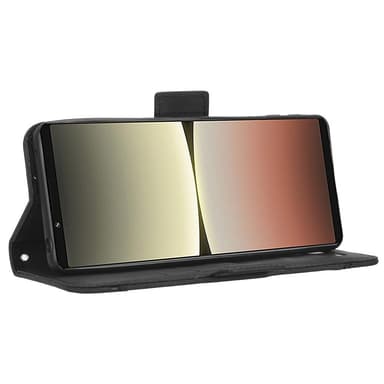 SKALO Sony Xperia 5 IV 5G 6-lokeroa Lompakkokotelo - Musta