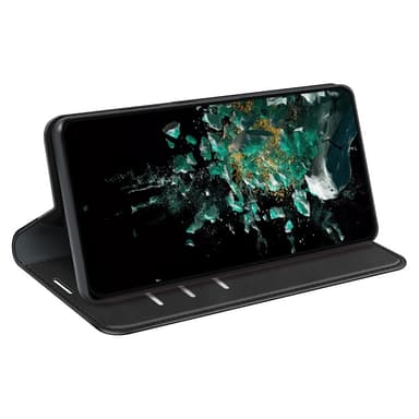 SKALO OnePlus 10T 5G Lompakkokotelo PU-nahkaa - Musta