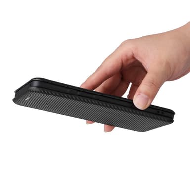 SKALO Motorola Edge 30 Fusion 5G Carbon Fiber Lompakkokotelo - Musta