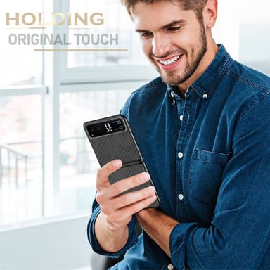 SKALO Motorola Razr 40 5G Carbon Fiber Fold Suojakuori - Musta