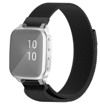 SKALO Milanese Loop to Garmin Venu Sq/Sq Music - Musta