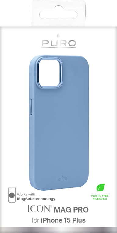 Puro Icon Mag Pro iPhone 15 Plus suojakuori (sininen)