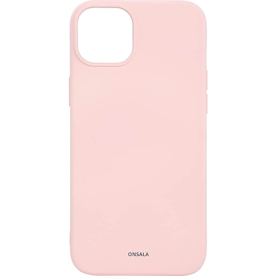 Onsala iPhone 15 Plus Silicone suojakuori (vaaleanpunainen)