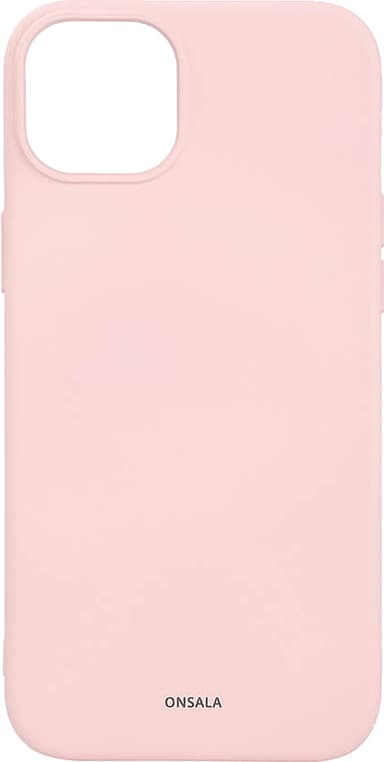 Onsala iPhone 15 Plus Silicone suojakuori (vaaleanpunainen)