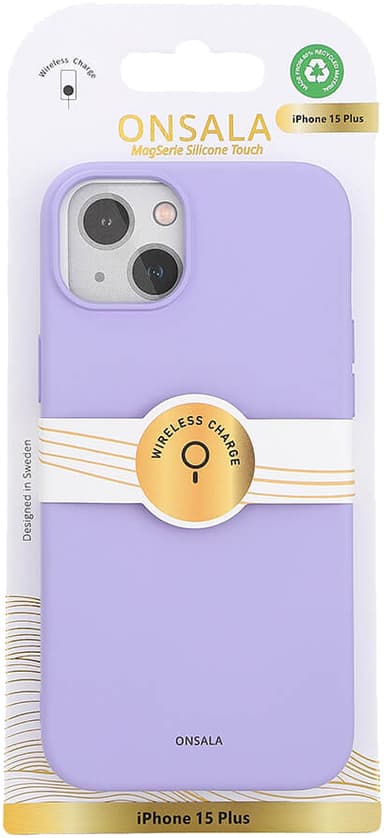 Onsala iPhone 15 Plus Silicone suojakuori (violetti)