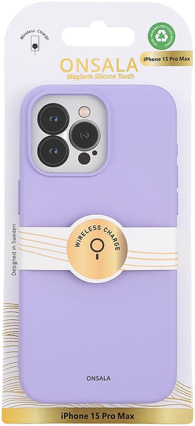 Onsala iPhone 15 Pro Max Silicone suojakuori (violetti)