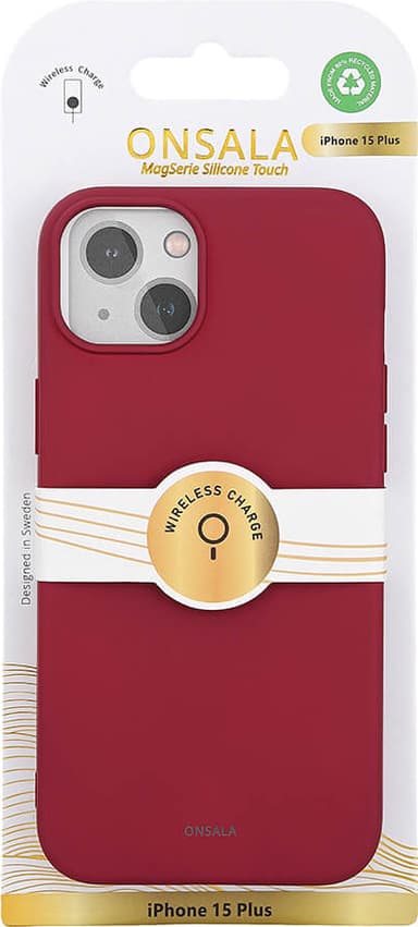 Onsala iPhone 15 Plus Silicone suojakuori (punainen)