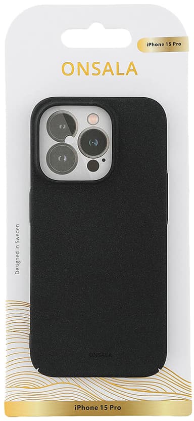 Onsala iPhone 15 Pro Sand Burst suojakuori (musta)